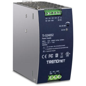 TRENDnet TI-S24052 240W Industrial DIN Rail Power Supply, PFC, 52V Output